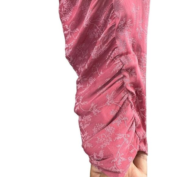 Current Air Pink Shirred Ruffle Elastic Waist Blouse Size M Pleated - Picture 8 of 16